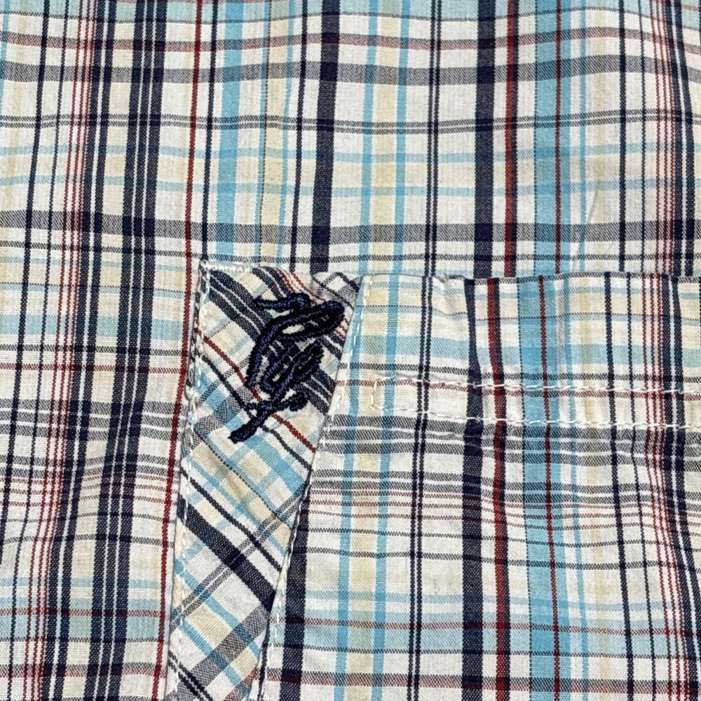 Vtg 90s Phat Farm Shirt Mens Color Cage White Blue Red Plaid Hip Hop Y2K 3XL - Picture 13 of 16